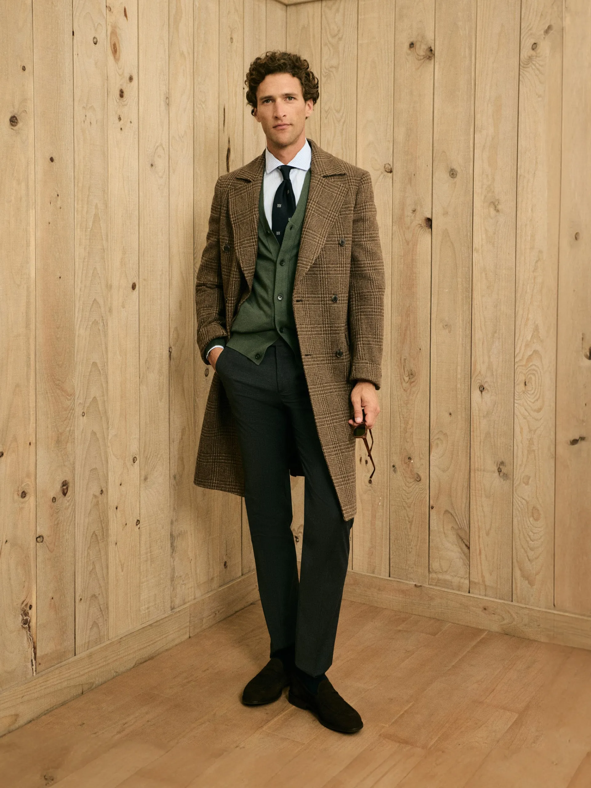 Silbon Smart Casual·Abrigos Y Cazadoras-Abrigo cruzado principe de gales Marron