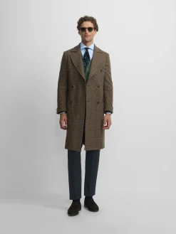 Silbon Smart Casual·Abrigos Y Cazadoras-Abrigo cruzado principe de gales Marron