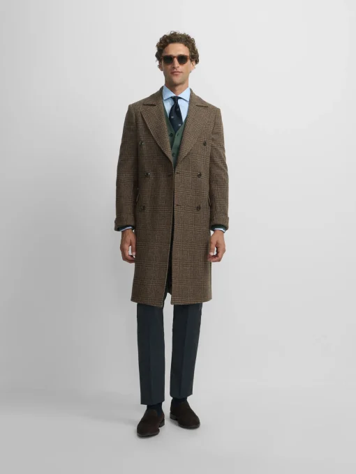 Silbon Smart Casual·Abrigos Y Cazadoras-Abrigo cruzado principe de gales Marron