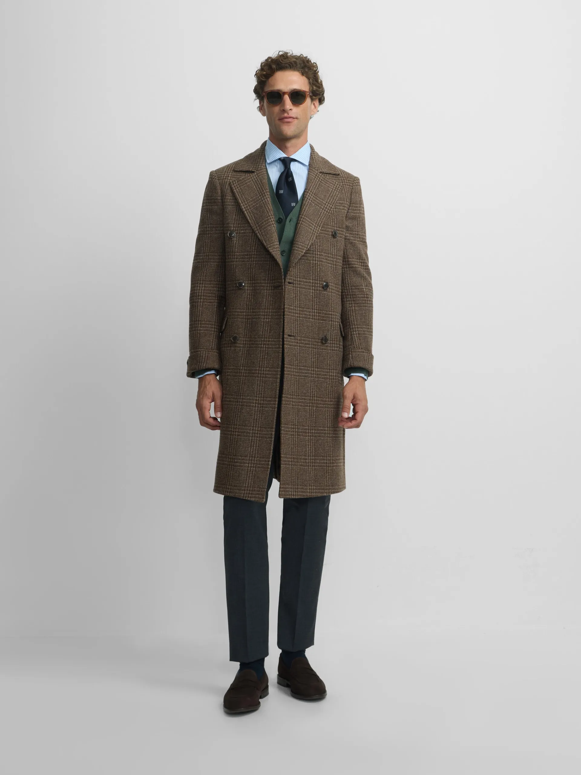 Silbon Smart Casual·Abrigos Y Cazadoras-Abrigo cruzado principe de gales Marron