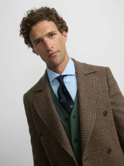 Silbon Smart Casual·Abrigos Y Cazadoras-Abrigo cruzado principe de gales Marron