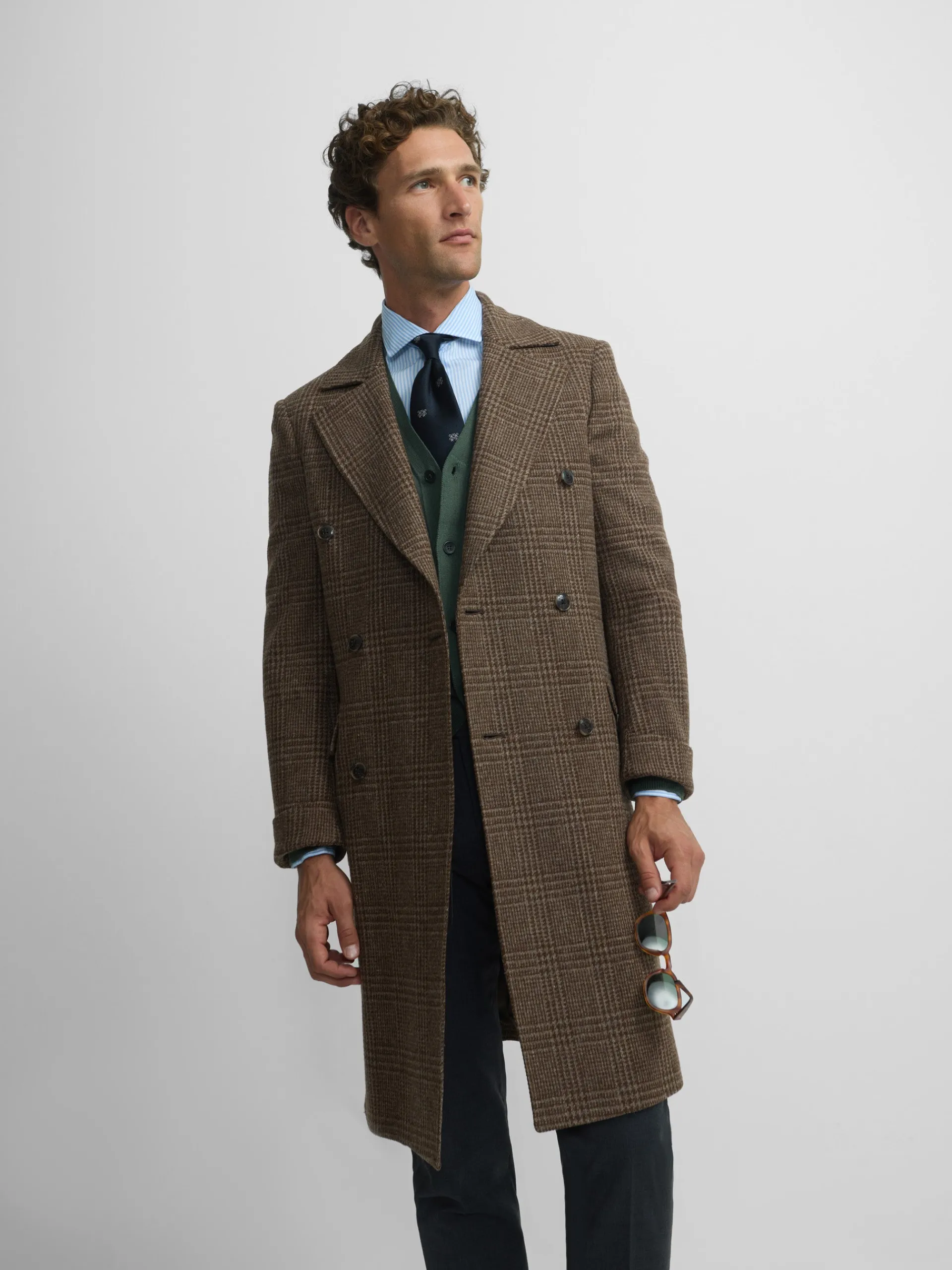 Silbon Smart Casual·Abrigos Y Cazadoras-Abrigo cruzado principe de gales Marron