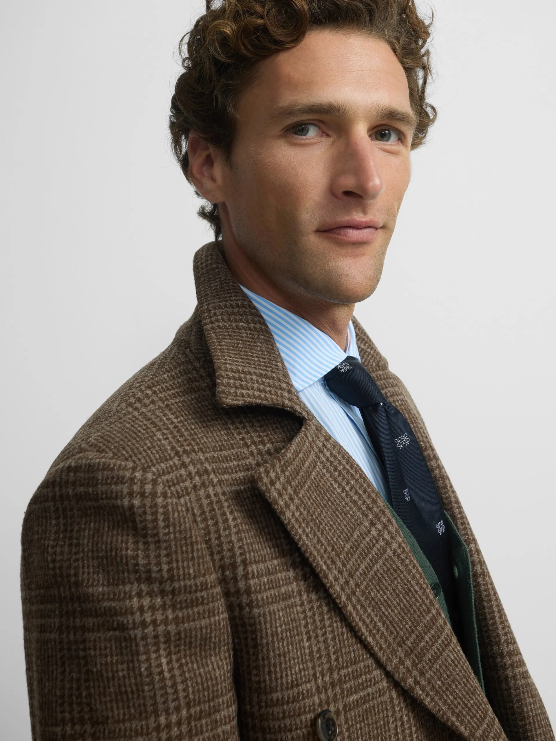 Silbon Smart Casual·Abrigos Y Cazadoras-Abrigo cruzado principe de gales Marron