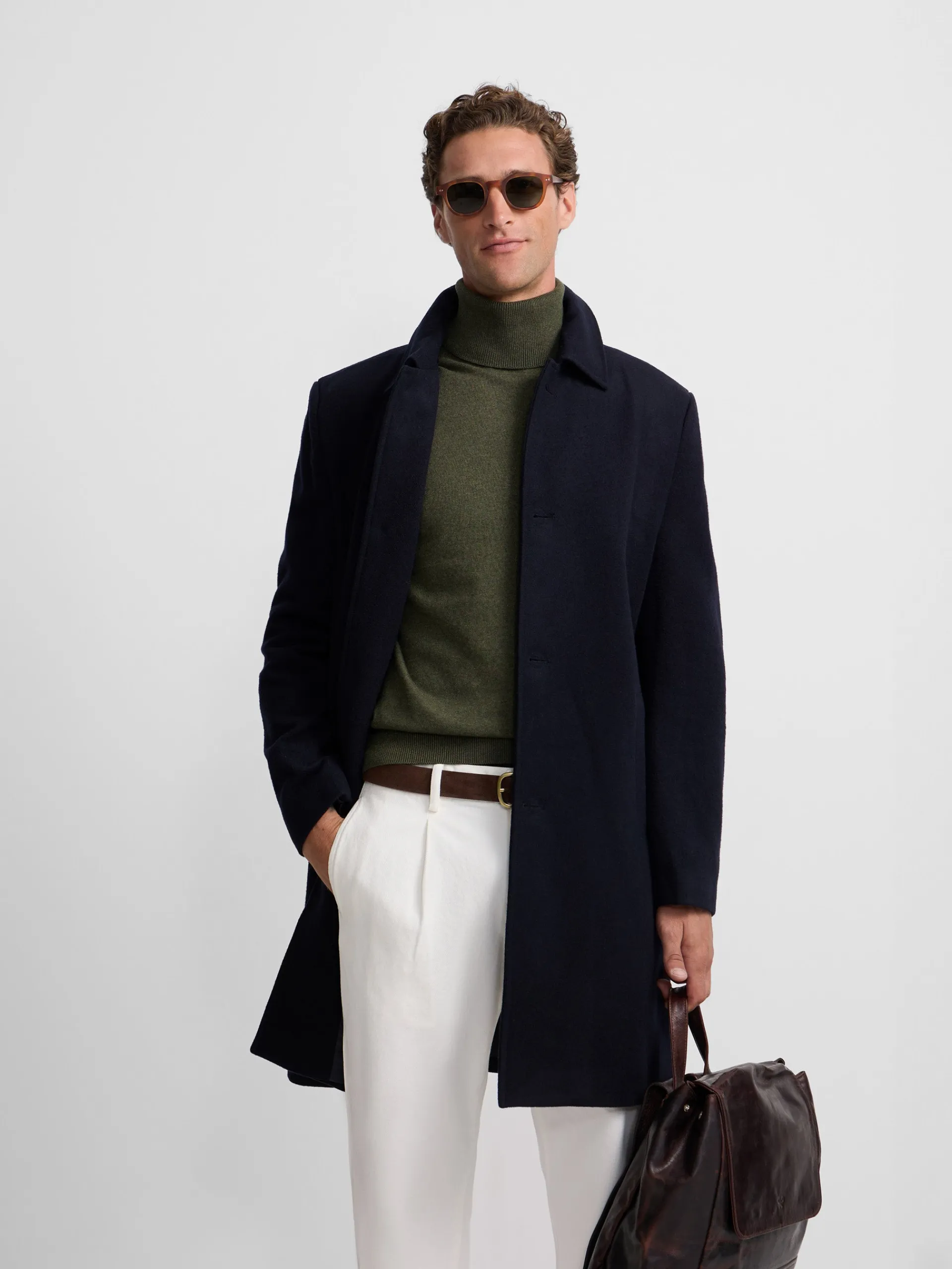 Silbon Smart Casual·Abrigos Y Cazadoras-Abrigo recto azul marino Azul marino