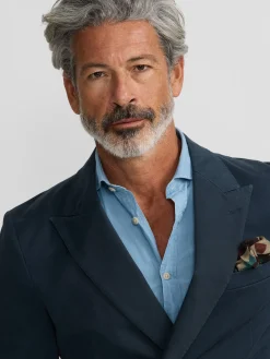 Silbon Formal Y Etiqueta·Americanas-Americana casual cruzada Azul