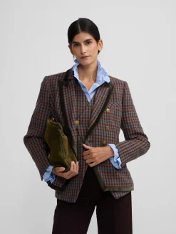 Silbon Americanas-Americana cruzada clasica cuadros s Verde