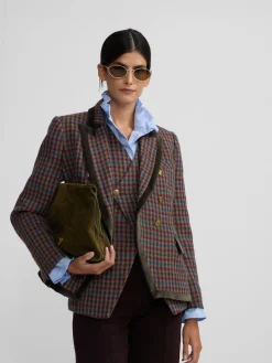 Silbon Americanas-Americana cruzada clasica cuadros s Verde