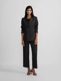 Silbon Americanas|Trajes-Americana cruzada cuadros grises y burdeos Grises y burdeos