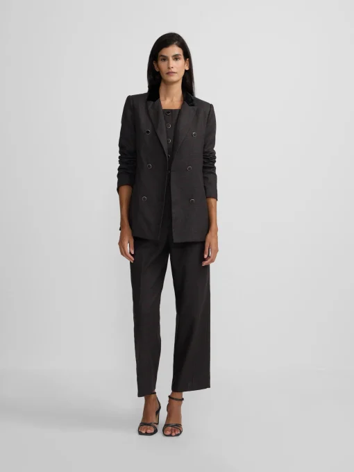Silbon Americanas|Trajes-Americana cruzada cuadros grises y burdeos Grises y burdeos
