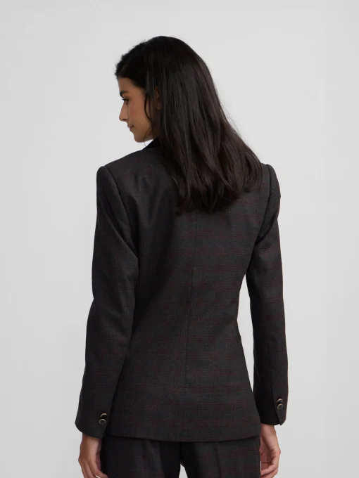 Silbon Americanas|Trajes-Americana cruzada cuadros grises y burdeos Grises y burdeos