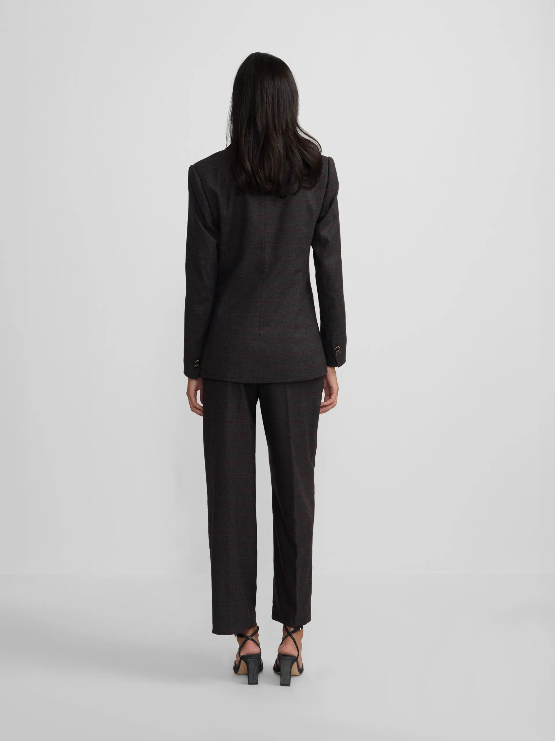 Silbon Americanas|Trajes-Americana cruzada cuadros grises y burdeos Grises y burdeos