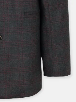 Silbon Americanas|Trajes-Americana cruzada cuadros grises y burdeos Grises y burdeos