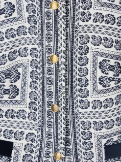 Silbon Americanas-Americana jacquard motivos azul marino Azul marino