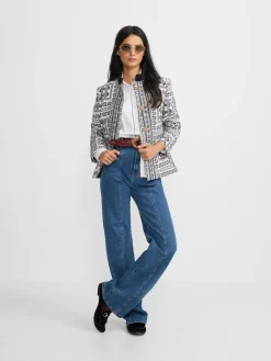 Silbon Americanas-Americana jacquard motivos azul marino Azul marino