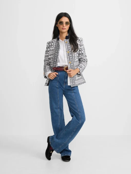 Silbon Americanas-Americana jacquard motivos azul marino Azul marino
