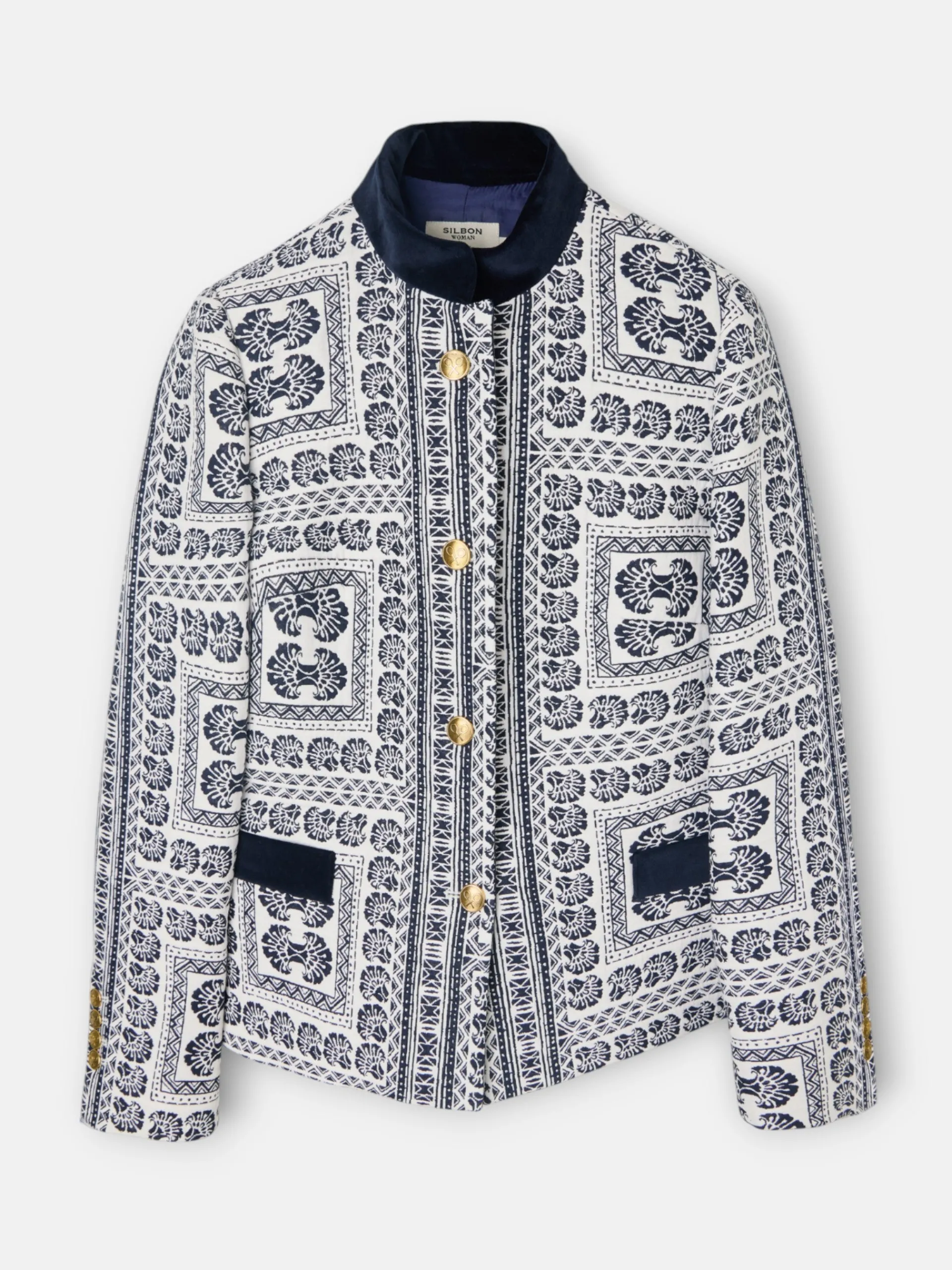 Silbon Americanas-Americana jacquard motivos azul marino Azul marino