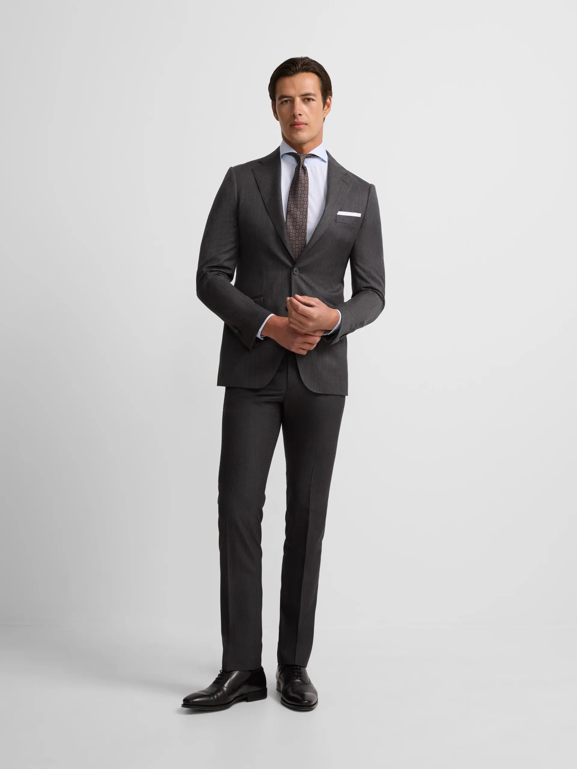 Silbon Formal Y Etiqueta·Trajes-Americana traje clasico espiga Gris