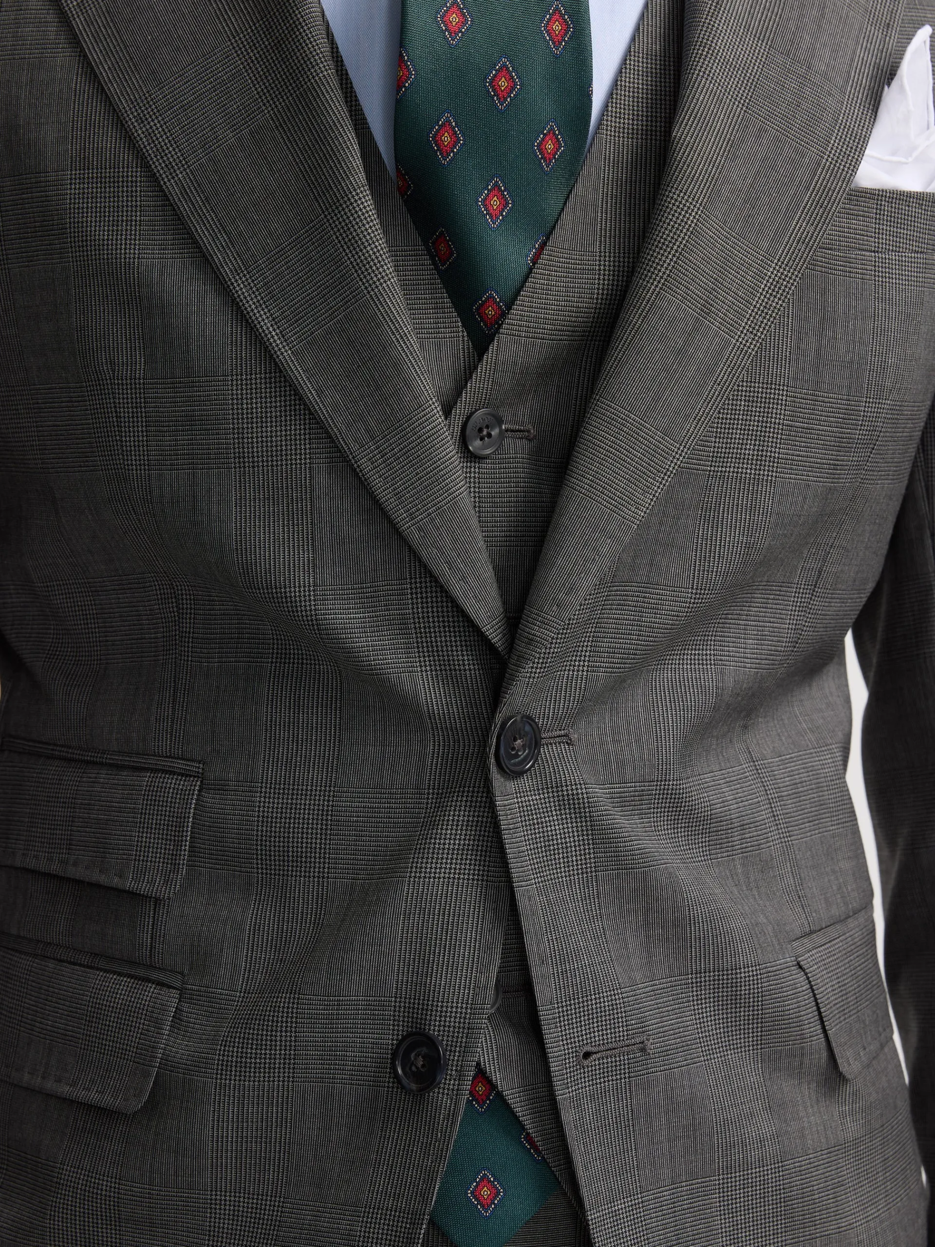 Silbon Formal Y Etiqueta·Trajes-Americana traje clasico principe de gales Gris