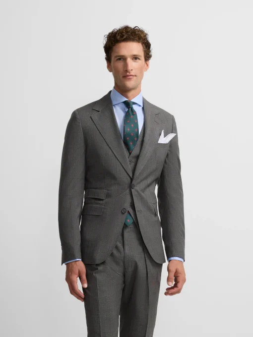 Silbon Formal Y Etiqueta·Trajes-Americana traje clasico principe de gales Gris