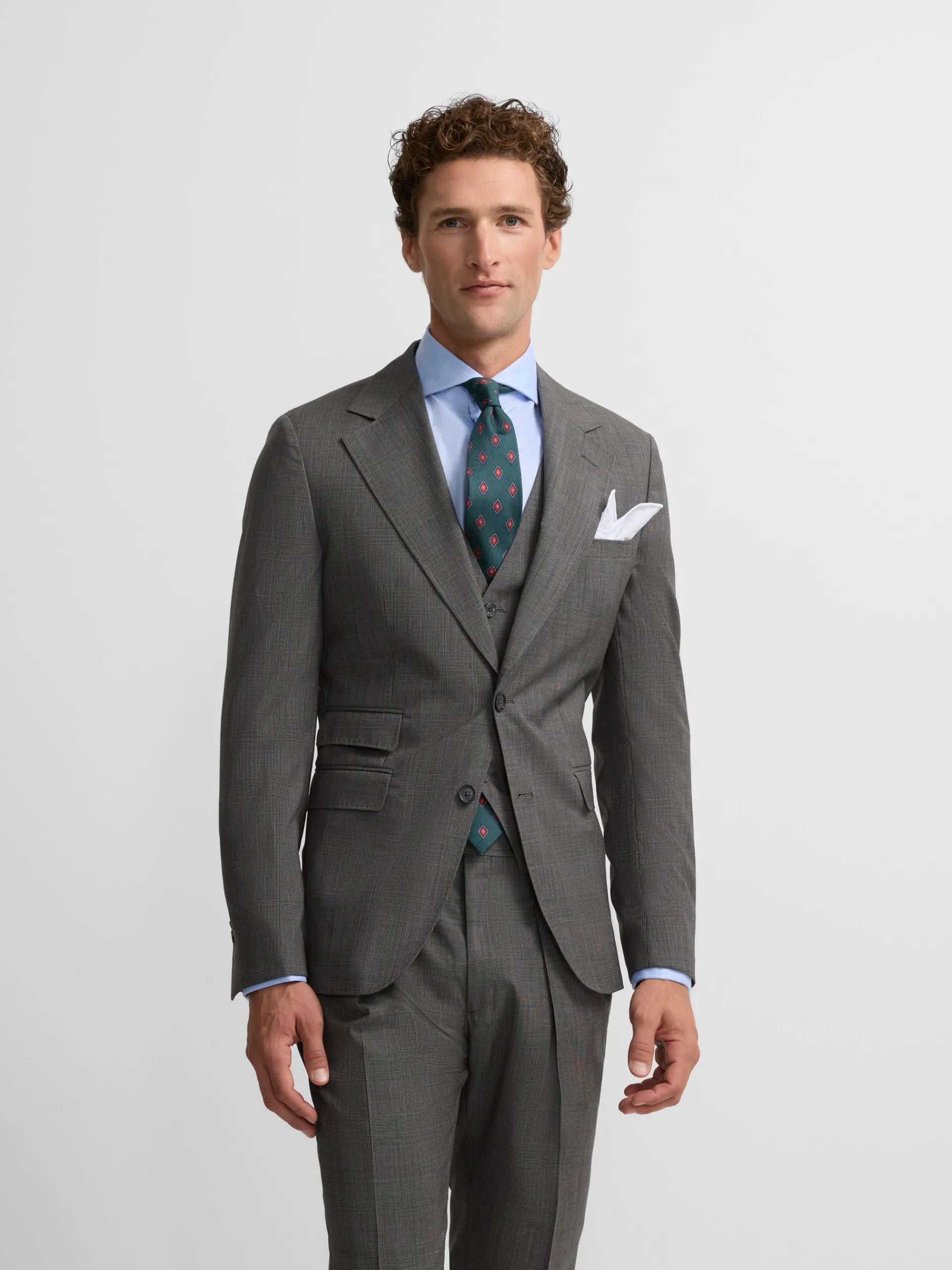 Silbon Formal Y Etiqueta·Trajes-Americana traje clasico principe de gales Gris