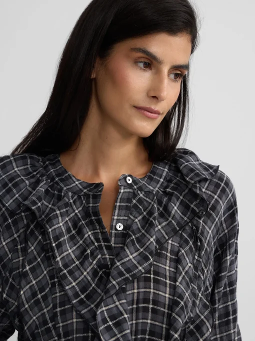 Silbon Camisas Y Blusas-Blusa chorreras cuadros s Negro