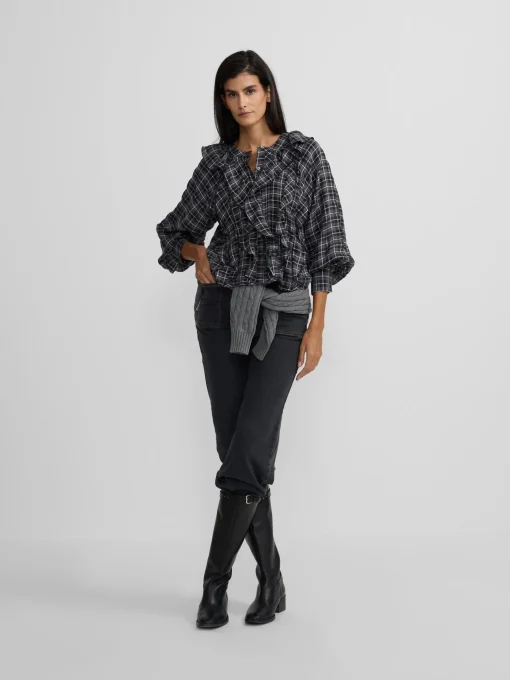 Silbon Camisas Y Blusas-Blusa chorreras cuadros s Negro