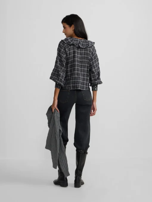 Silbon Camisas Y Blusas-Blusa chorreras cuadros s Negro