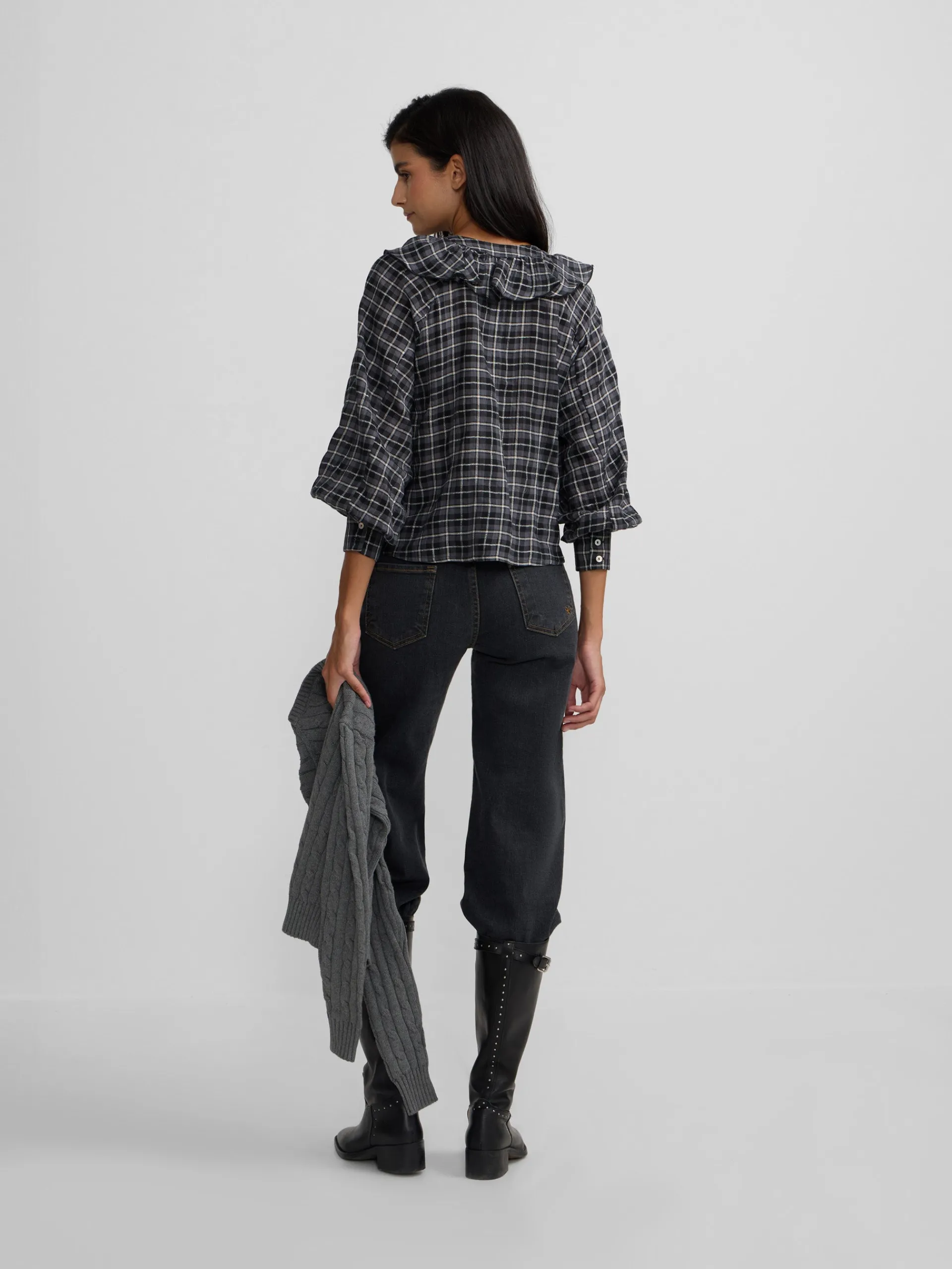 Silbon Camisas Y Blusas-Blusa chorreras cuadros s Negro