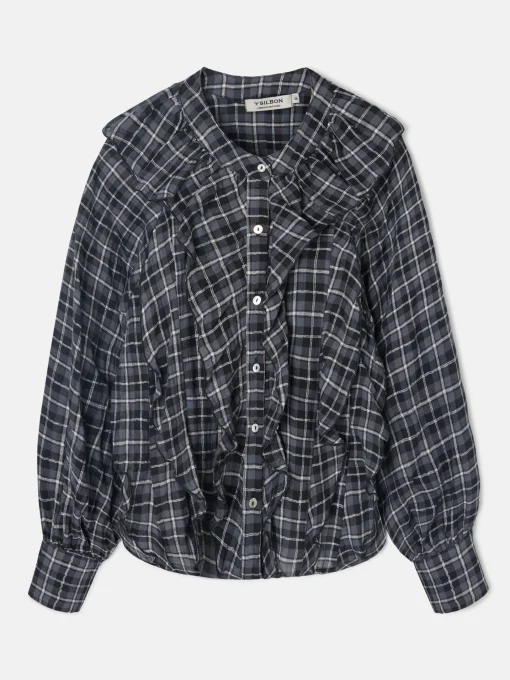Silbon Camisas Y Blusas-Blusa chorreras cuadros s Negro