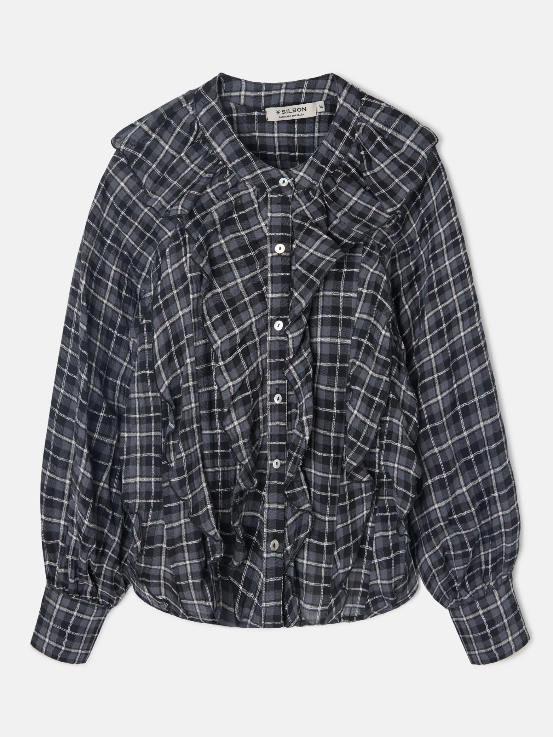 Silbon Camisas Y Blusas-Blusa chorreras cuadros s Negro