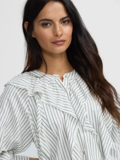 Silbon Camisas Y Blusas-Blusa chorreras rayas blanca Blanco