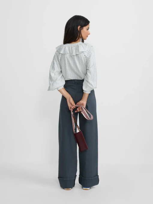 Silbon Camisas Y Blusas-Blusa chorreras rayas blanca Blanco