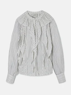 Silbon Camisas Y Blusas-Blusa chorreras rayas blanca Blanco