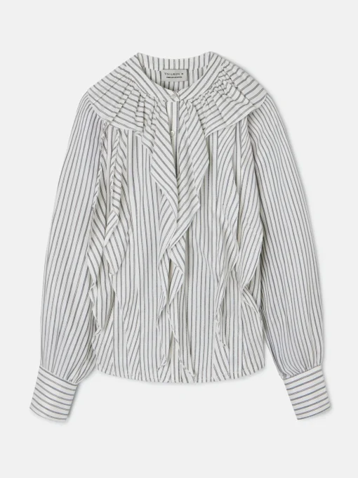 Silbon Camisas Y Blusas-Blusa chorreras rayas blanca Blanco