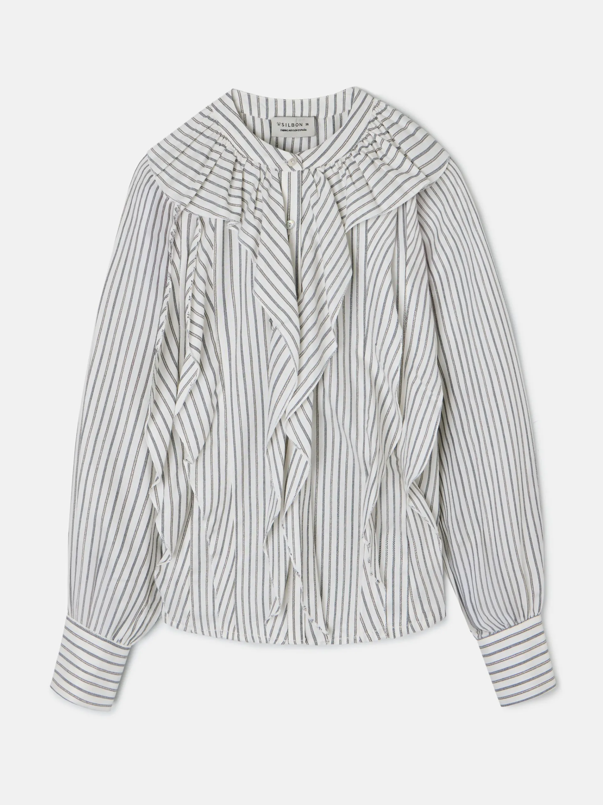 Silbon Camisas Y Blusas-Blusa chorreras rayas blanca Blanco