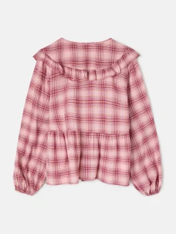 Silbon Camisas Y Blusas-Blusa cuello bobo cuadros s Rosa