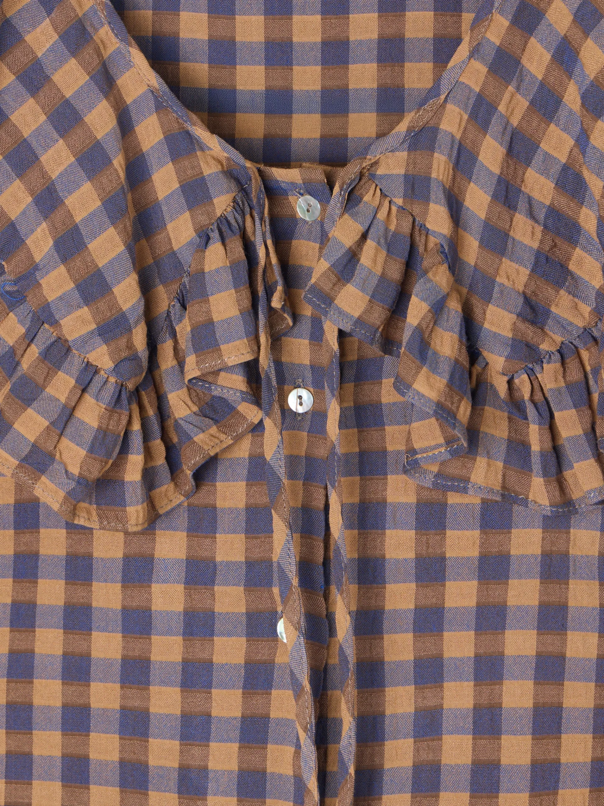 Silbon Camisas Y Blusas-Blusa cuello bobo vichy Azul