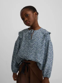 Silbon Camisas Y Blusas-Blusa girl estampado flores azul claro Azul claro