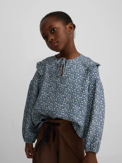 Silbon Camisas Y Blusas-Blusa girl estampado flores azul claro Azul claro