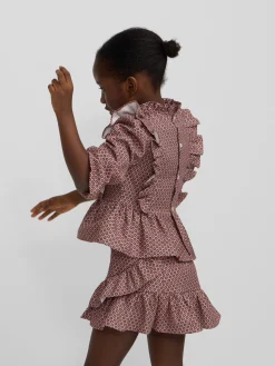 Silbon Camisas Y Blusas-Blusa girl jaretas estampado etnico Rosa