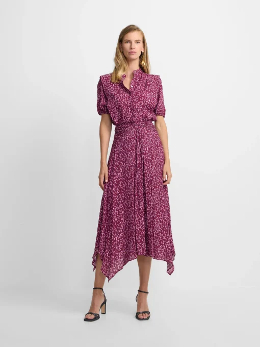 Silbon Camisas Y Blusas-Blusa manga corta estampado lurex Morados