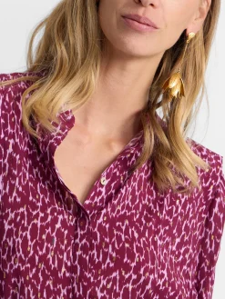 Silbon Camisas Y Blusas-Blusa manga corta estampado lurex Morados