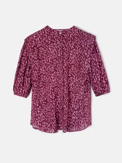 Silbon Camisas Y Blusas-Blusa manga corta estampado lurex Morados
