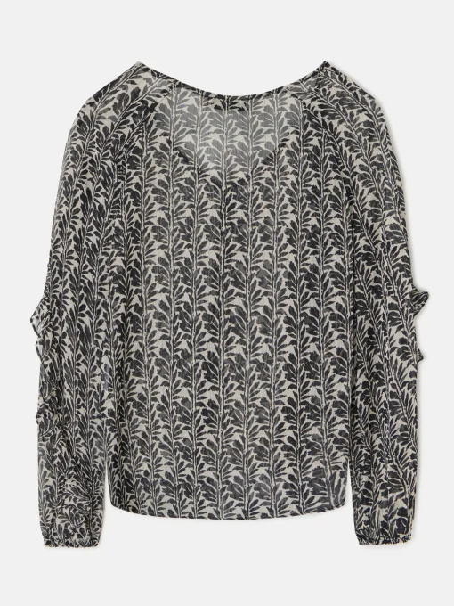 Silbon Camisas Y Blusas-Blusa volantes estampado s Negro