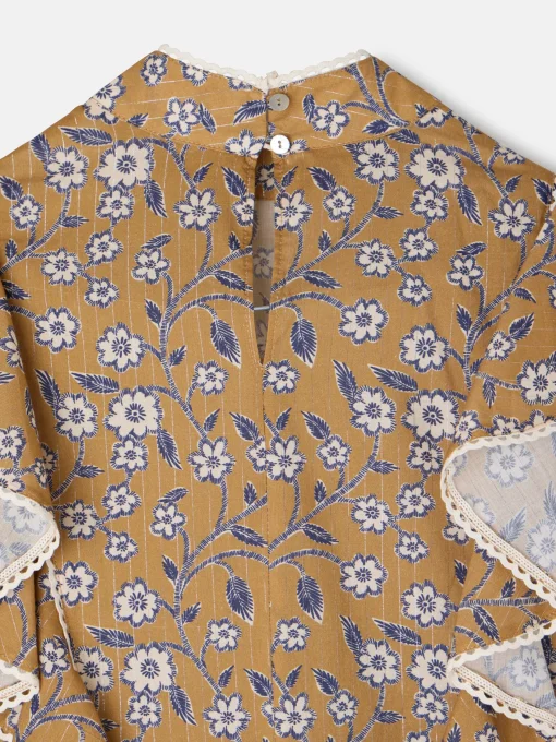 Silbon Camisas Y Blusas-Blusa volantes estampado flores Camel