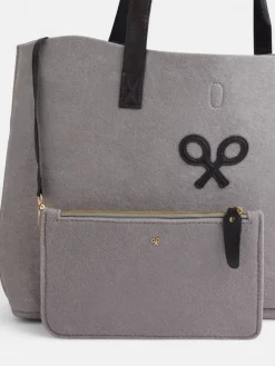 Silbon Bolsos Y Monederos-Bolso fieltro raqueta gris Beige