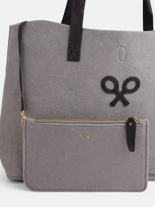 Silbon Bolsos Y Monederos-Bolso fieltro raqueta gris Beige