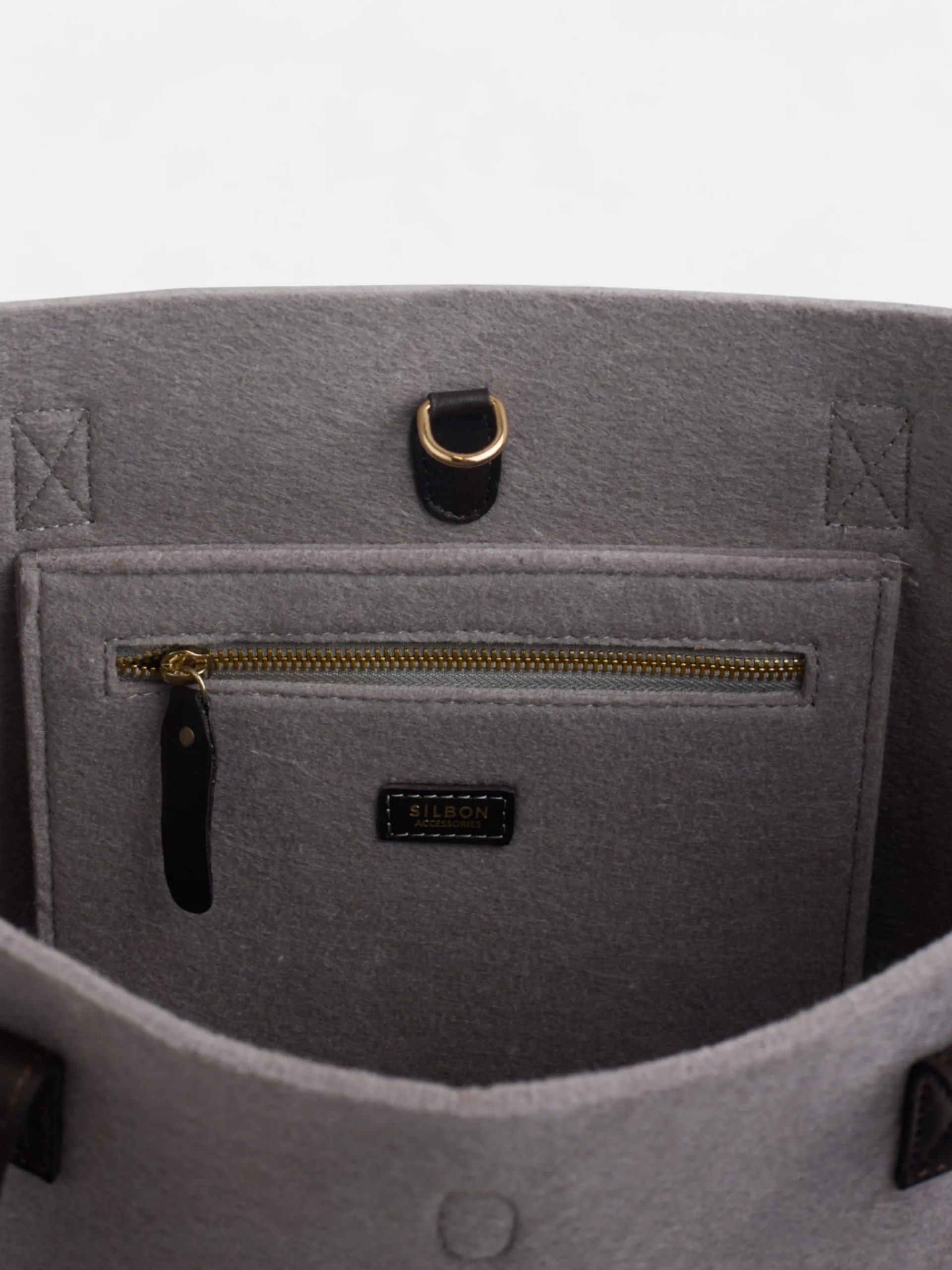 Silbon Bolsos Y Monederos-Bolso fieltro raqueta gris Beige