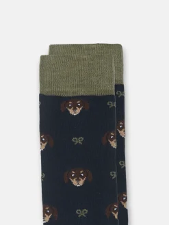 Silbon Complementos|Accesorios·Calcetines, Bóxer Y Pijamas-Calcetin dog raquetas azul marino Azul marino