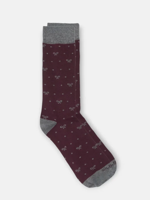 Silbon Accesorios·Calcetines, Bóxer Y Pijamas-Calcetin motivos lunares Burdeos